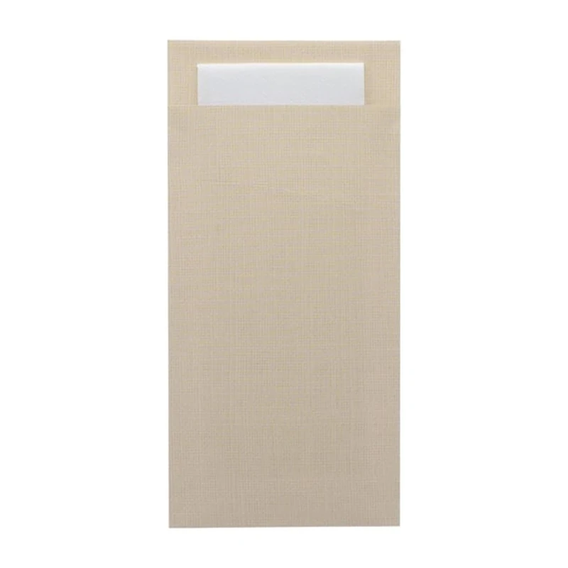 Europochette Extra Sized Champagne Cutlery Pouch White Airlaid Napkin (Pack 200)