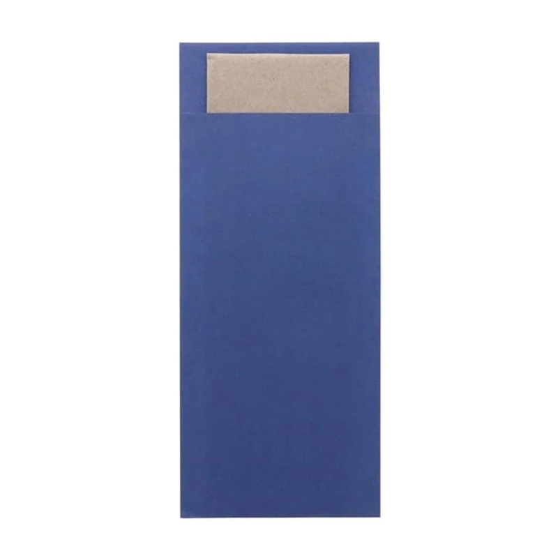 Europochette Classic Sized Marine Cutlery Pouch Kraft 2ply Napkin (Pack 500)