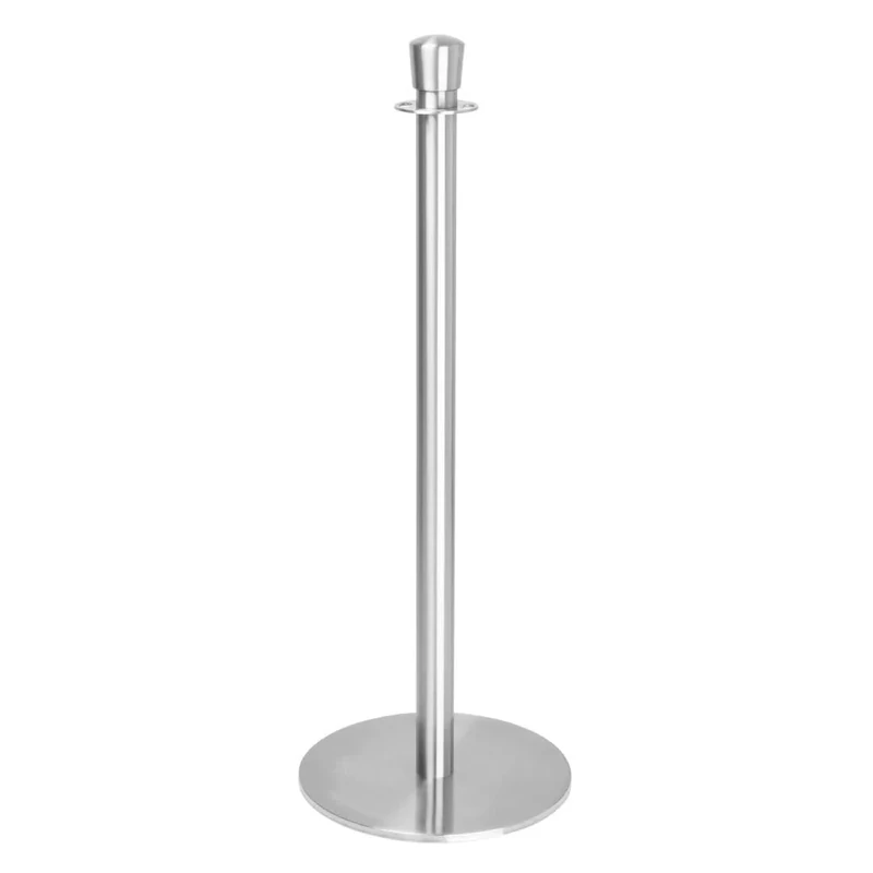 Bolero Flat Base Barrier Posts Brushed Stainless Steel (2 pack) GP639