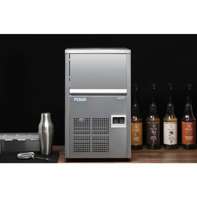Polar U-Series Commercial Cube Ice Maker Machine 21kg - Stainless Steel, Gravity Drain Freestanding Ice Machine UA026