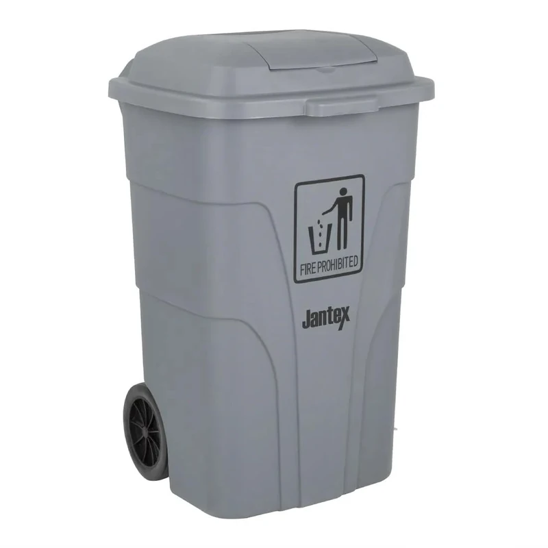 Jantex Wheelie Bin with Foot Pedal Grey, 120 L