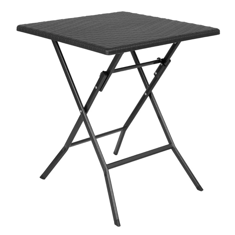Bolero Square Folding Table Black 620mm - Indoor Outdoor Garden, Wedding, Event Table GR772