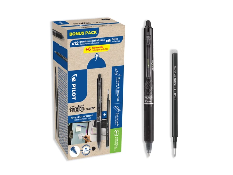 PILOT - Pack of 20 G2 - Retractable and refillable gel ink rollerball pens - Excellent writing comfort - Black - Fine tip