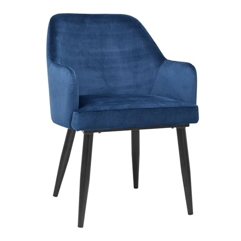 Bolero Lia Dining Chairs Dark Navy, Velvet Effect Upholstered (2 Pack) DP199