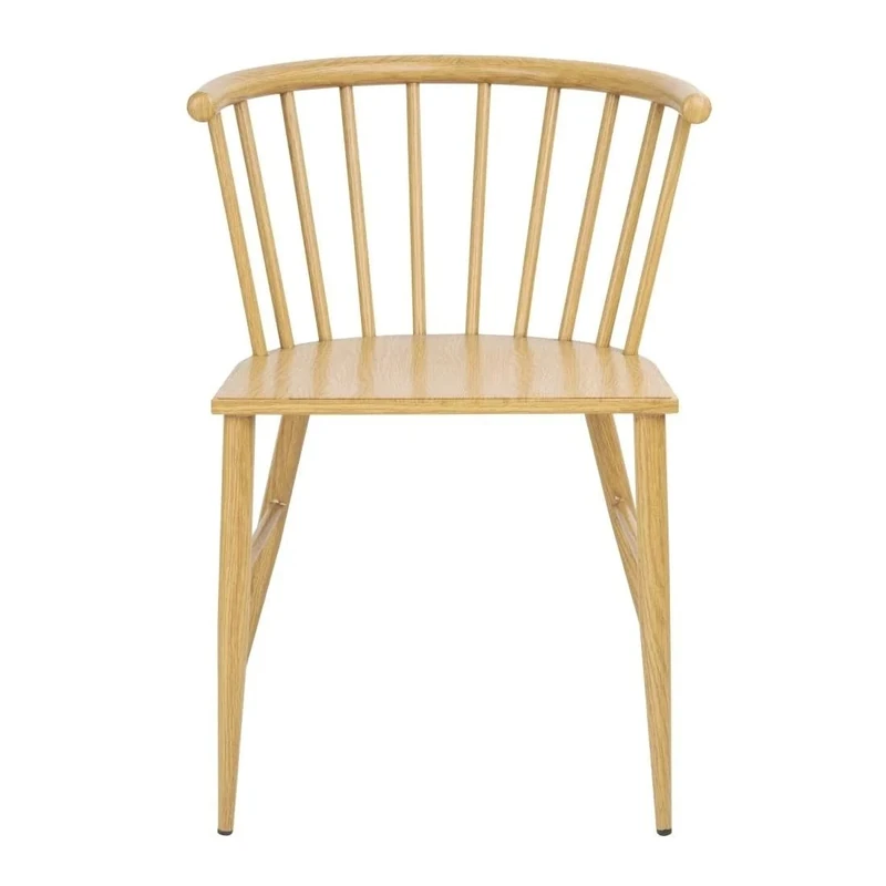 Bolero Harrowdene Metal Side Dining Chairs Wood Effect (2 pack) - Kitchen, Living Room, Chair Set FU526