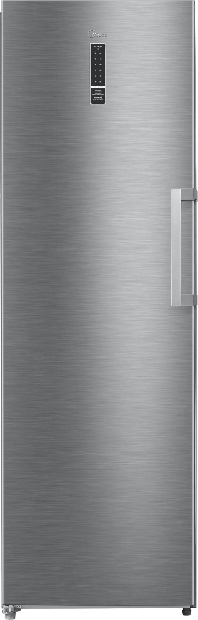 Midea Frost Free Upright Freezer - Brushed Steel - E Rated