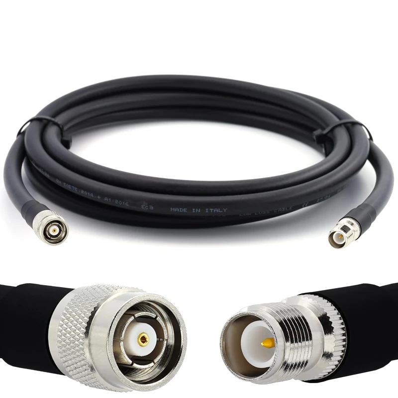RANGEFUL RP-TNC Male to RP-TNC Female Extension Cable 15m / 49.2ft Jumper Low Loss HF400 Flexible (LMR400 UF UltraFlex equivalent) Coax RF Coaxial (RP TNC — Reverse Polarity TNC, Female PIN)