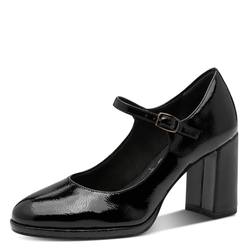 Tamaris Women's Vegan Court Shoes, Black, 7.5 UK