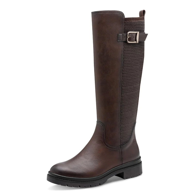 Tamaris Women's Damen Long Boot Flat 1-25625-45 Knee High, Mahogany, 4 UK