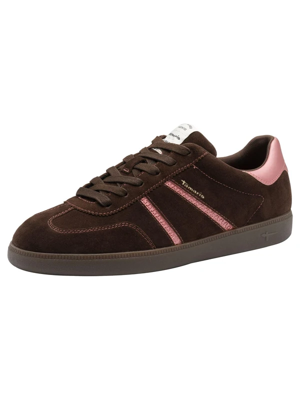 Tamaris Women's Low-Top Trainers, Women's Trainers, Interchangeable Footbed, Mocha Rose, 5 UK