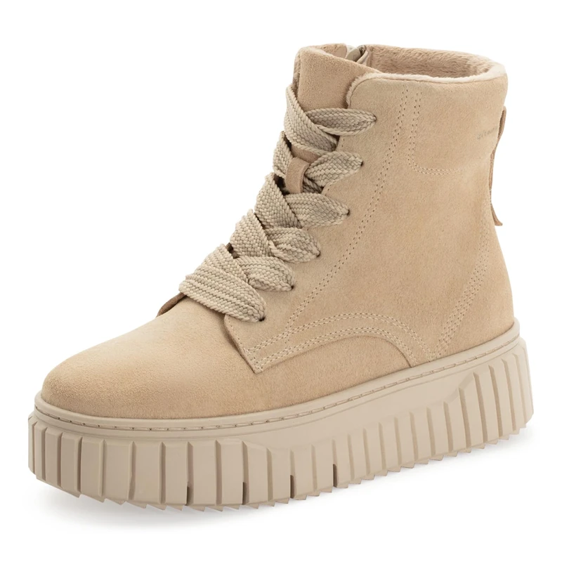 Tamaris Women's Lace Boot Flat 1-25267-45 Ankle Boots, Beige, 37 EU, beige, 5 UK