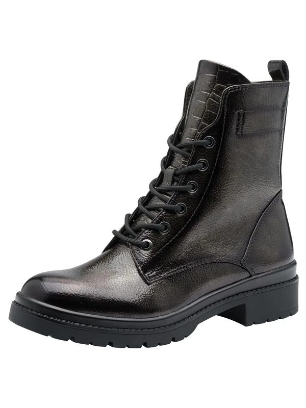 Tamaris Women's Vegan Boots, Anthracite Pat, 37 EU