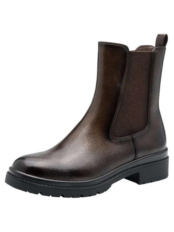 Tamaris Women's Vegan Boots, Brown patent, 5 UK