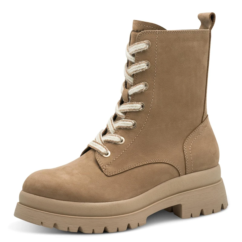 Tamaris Women's Lace Boot Flat 1-25233-45 Ankle Boots, Camel, 40 EU, camel, 8 UK