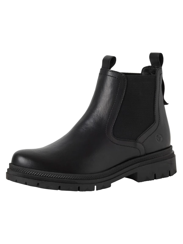 Tamaris Women's Leather Boots, Black (Black Leather), 37 EU