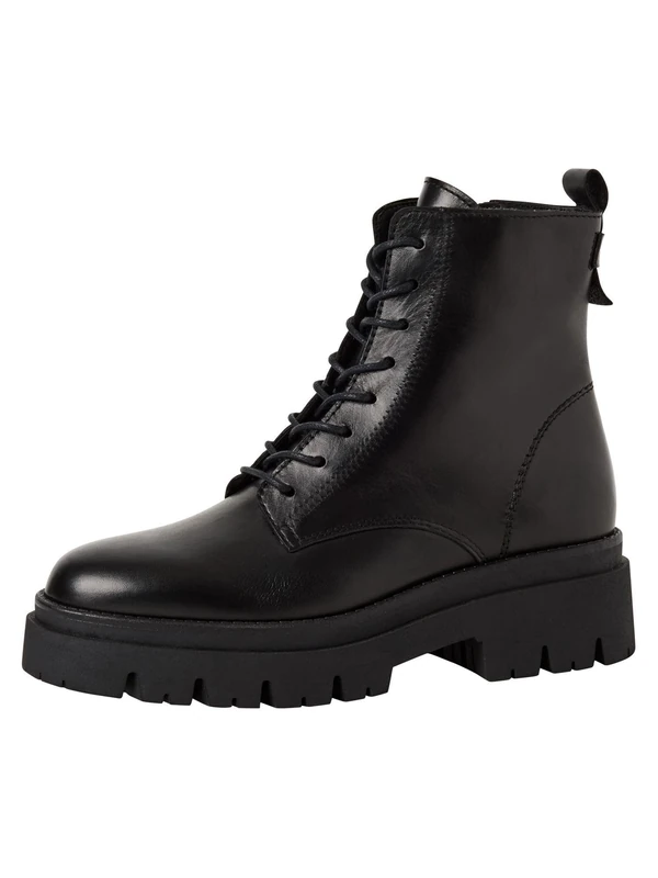 Tamaris Women's Lace Boot Flat 1-25268-45 Ankle Boots, Black, 39 EU, black, 7 UK