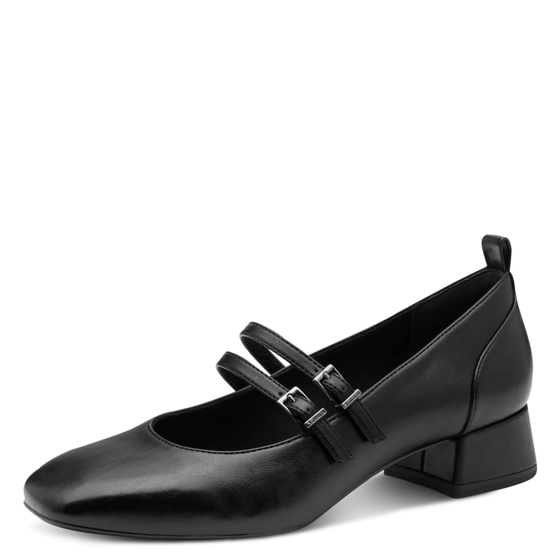 Tamaris Women's Vegan Court Shoes, Black Matte, 6 UK
