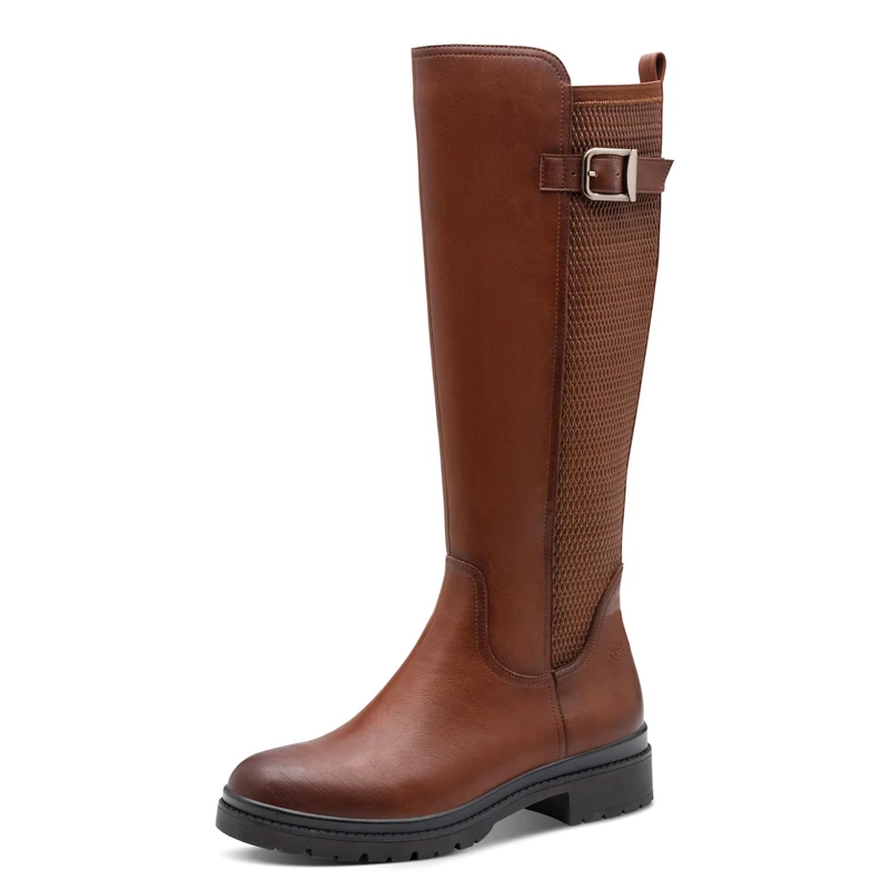 Tamaris Women's Long Boot Flat 1-25625-45 Knee High Boots, Cognac, 7.5 UK