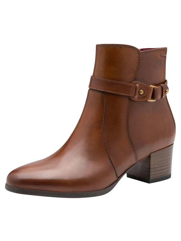 Tamaris Women's Boot Heel 1-25373-45 Ankle Boots, Cognac, 40 EU, Cognac, 8 UK
