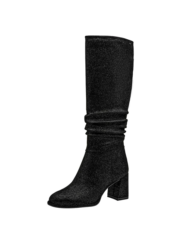 Tamaris Women's Damen Long Boot Heel 1-25523-45 Knee High, Black Struct, 6 UK
