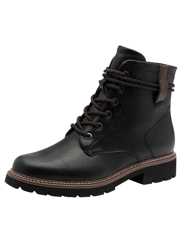Tamaris Women's Lace Boot Flat 1-25262-45 Ankle Boots, Black, 36 EU, black, 3 UK