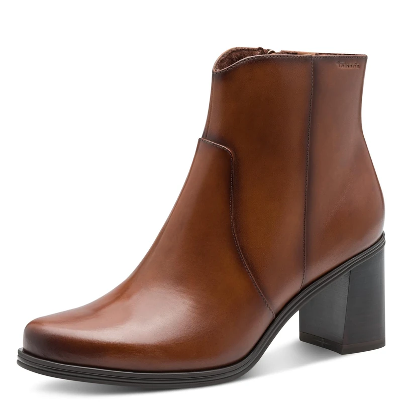 Tamaris Women's Boot Heel 1-25360-45 Ankle Boots, Cognac, 37 EU, Cognac, 5 UK