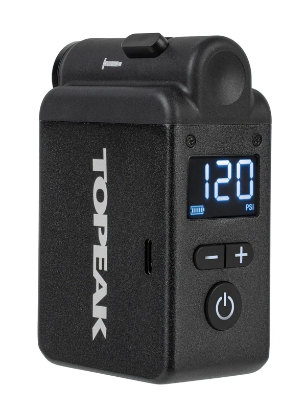 Topeak E-Booster Digital Electric Pump with Digital Gauge for Bicycle Tyres, Black