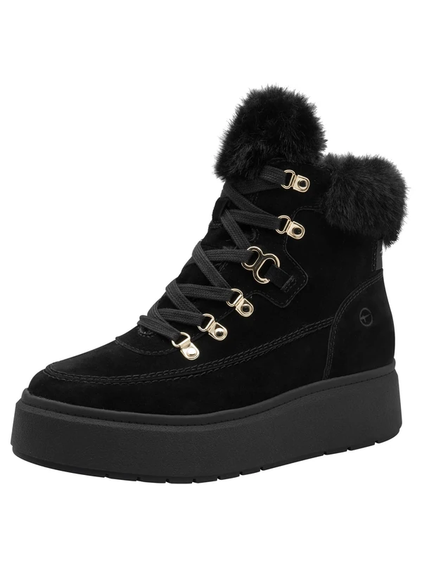 Tamaris Women's Damen Wl Lace Boot 1-26291-45 Snow, Black, 4 UK