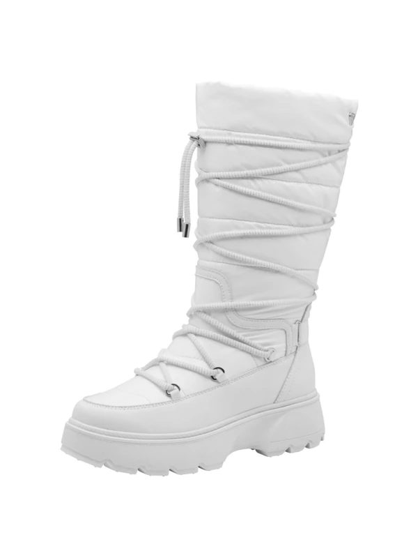 Tamaris Women's Flat Boots, White, 6.5 UK