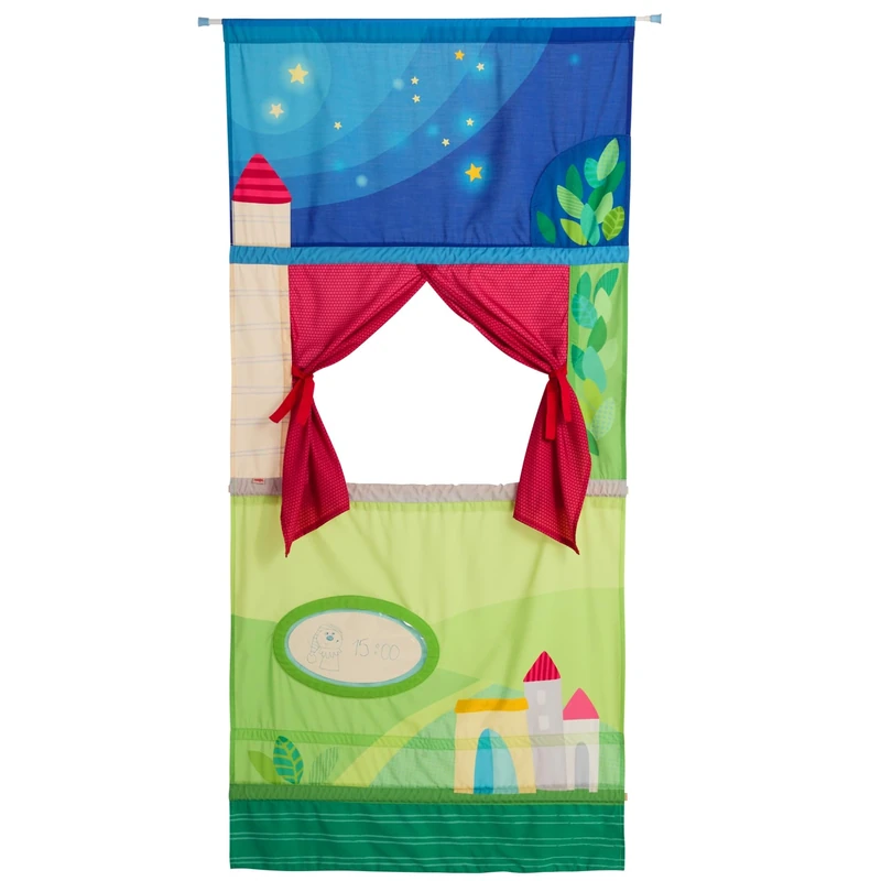 HABA Door Theatre - Flexible Kasperle Theatre with Telescopic Rod, Easy Attachment in Door Frame, Puppet Theatre from 3 Years - 2011845001