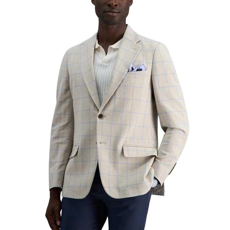Haggar Men's Jmh Premium Stretch Tailored Fit Sport Coat Jacket, Ivory-Regular, 46 Big - Image 1