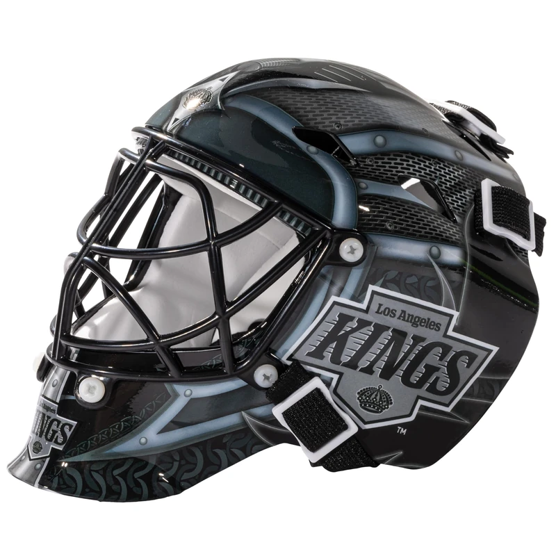 Franklin Sports LA Kings NHL Team Logo Mini Hockey Goalie Mask with Case - Collectible Goalie Mask with Official NHL Logos and Colors - Image 1