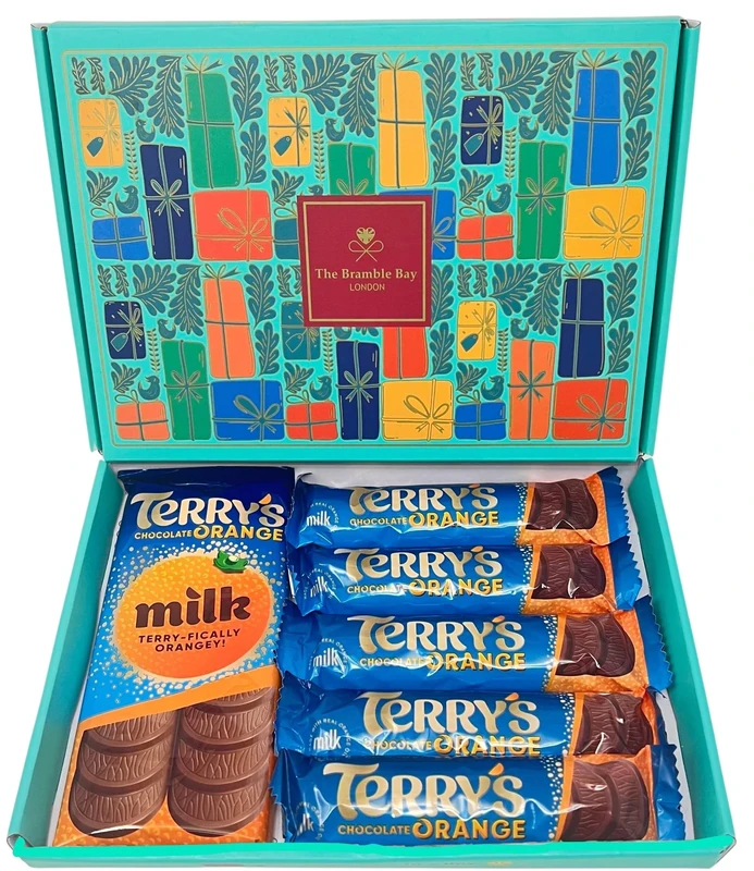 Chocolate Gift Hamper Box Set contains Terry Chocolate Orange Selections for Mothers day Easter Get Well Soon Christmas Birthday Sweet Treats for Kids