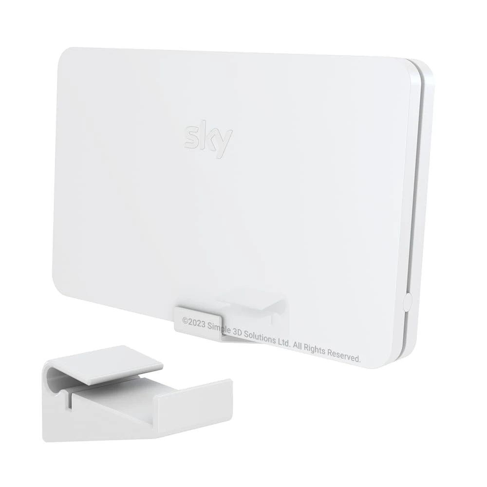 mywallmount Sky WiFi Max Hub SR213 Wall Mount - Bracket for Sky Broadband Router Model SR213 – Complete with Fixings – Strong Engineering Plastic – White – L7.5xW3.2xD3.5cm