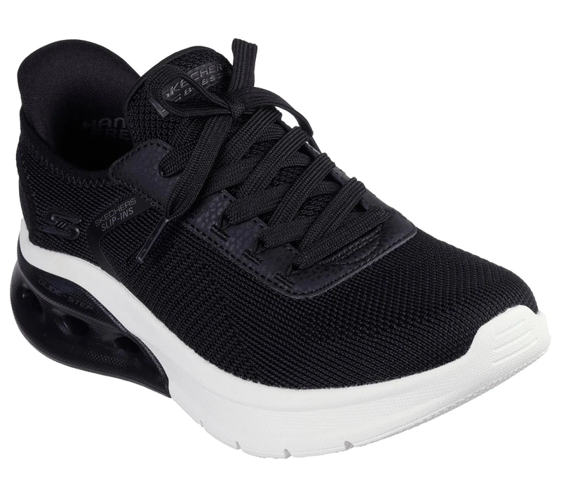 Skechers Women's Bobs Arc Waves 2.0 Now It Sneaker, Black Engineered Knit, 4 UK