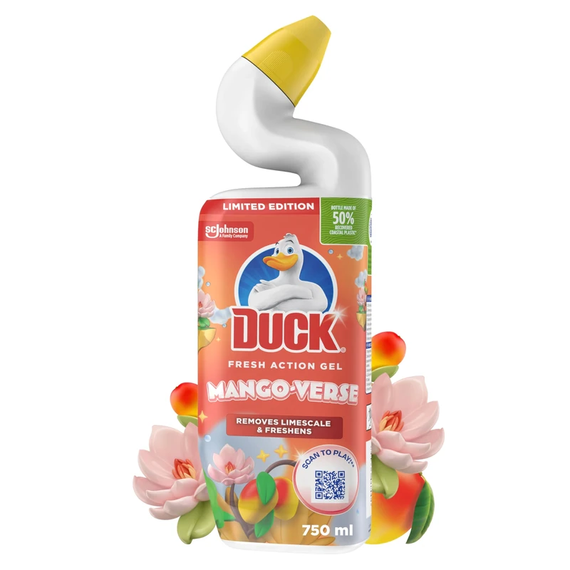 Duck Deep Action Gel Toilet Cleaner Liquid, Removes Limescale, Long Lasting Fragrance, Mango Verse, 750ml
