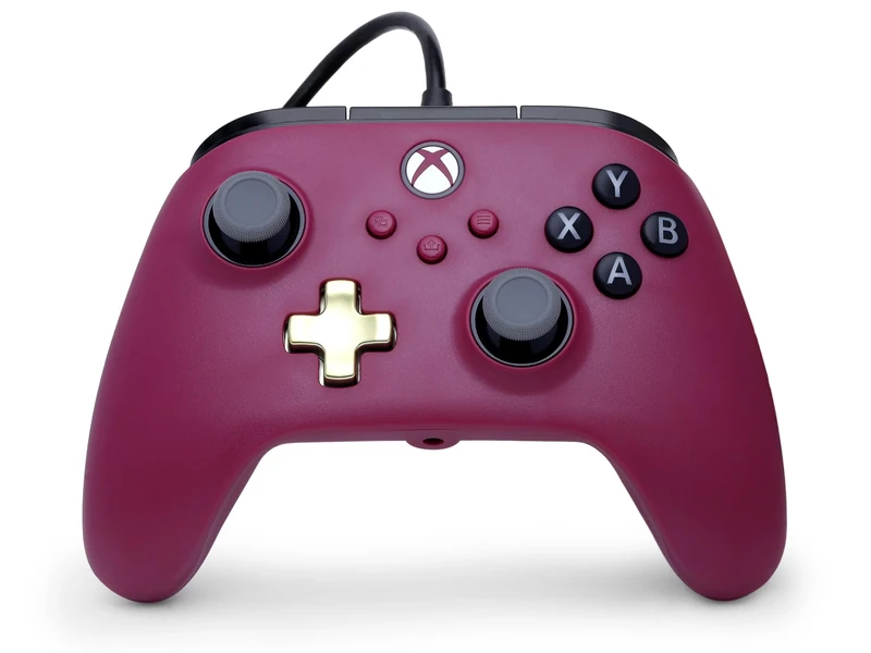 PowerA Kabelgebundener Advantage-Plus-Controller für Xbox Series X|S - Rubinrot, offiziell lizenziert, höhenverstellbare Daumensticks, Halleffekt-Daumensticks, belegbare Tasten
