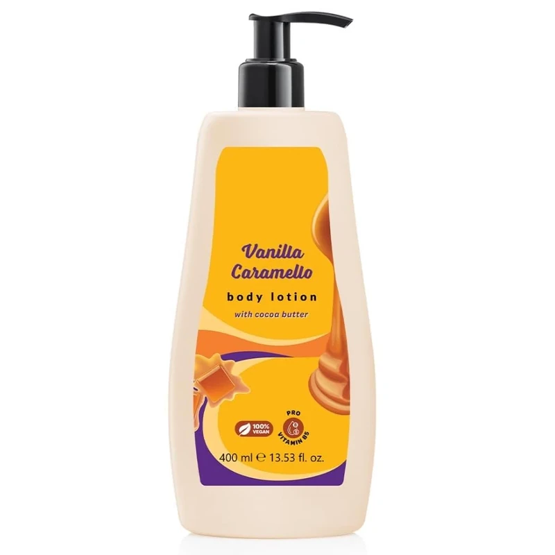 Vanill.a Caramello Body Lotion | Cocoa Butter & Vitamin B5 For Deep Moisturization| Non-Greasy | Soft & Glowing Skin| For Dry to Very Dry Skin | Warm & Cozy Vanilla Fragrance (400 ml)