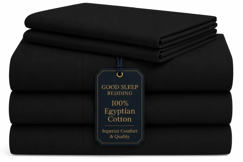Split King Sheet Sets for Adjustable Cotton Luxury Bed Sheets, 1000 TC Egyptian Cotton Sheets, 5 Piece 100% Cotton Split King Sheet Set, Satin Sheets, 2 Fitted Sheet - 40cm High, Black