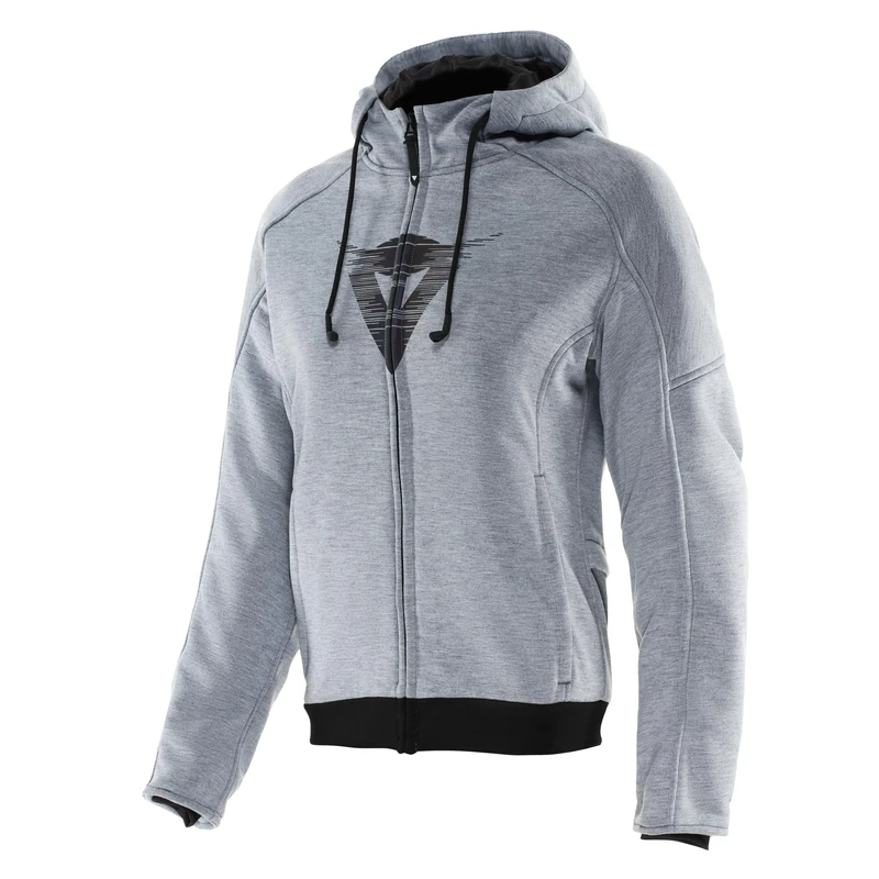 Dainese - Daemon-X Safety Hoodie Full Zip Wmn, Sweatshirt with Zip and Hood, Plush Inner Lining, Women, Grey-Melange, 40