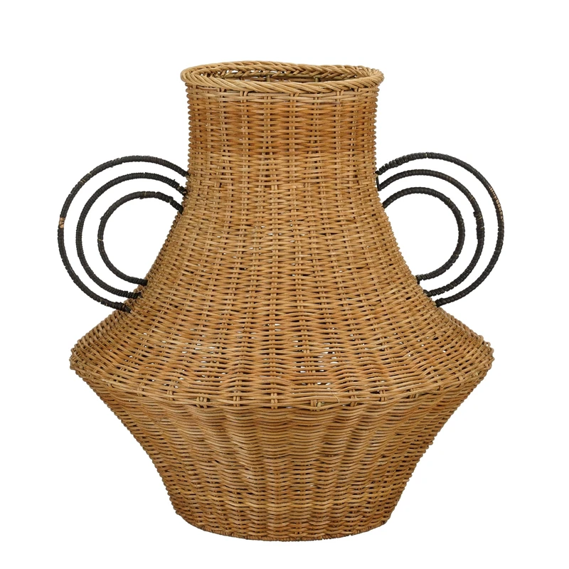 Mica Decorations Fabiola Decorative Vase H43 x Ø30 cm Rattan Brown
