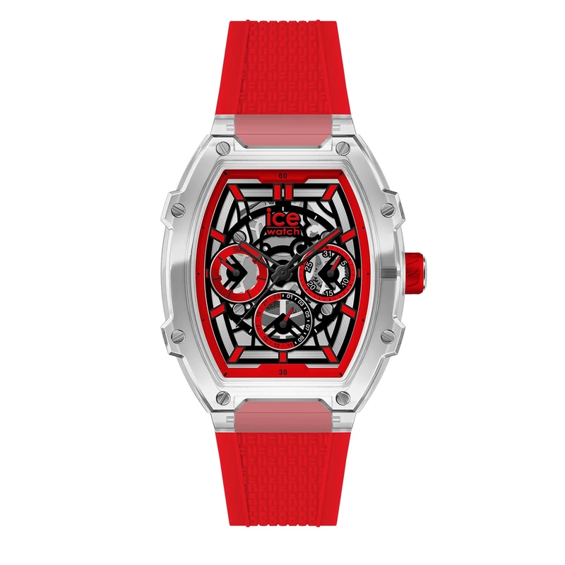 ICE-WATCH - ICE boliday Clear red SKEL Plastic - orologio da Uomo Rosso con cinturino in Silicone - 024288 (Medium)