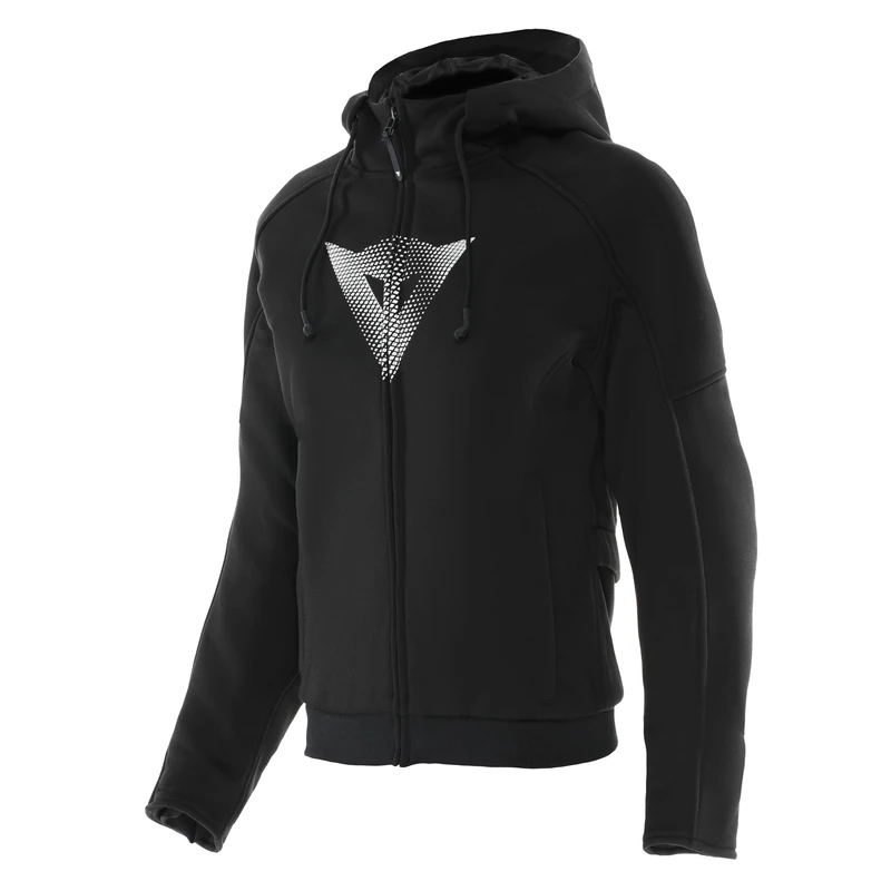 Dainese - Daemon-X Safety Hoodie Full Zip Wmn, Sweatshirt with Zip and Hood, Plush Inner Lining, Women, Black, 44
