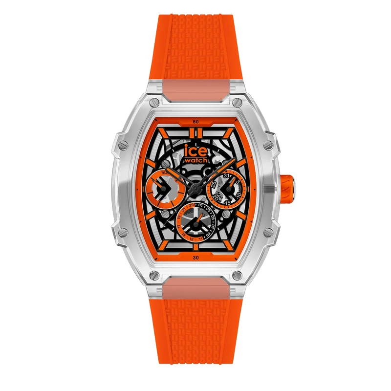 ICE-WATCH - ICE boliday Clear Orange SKEL Plastic - Orologio da Uomo Arancione con cinturino in Silicone - 024285 (Medium)