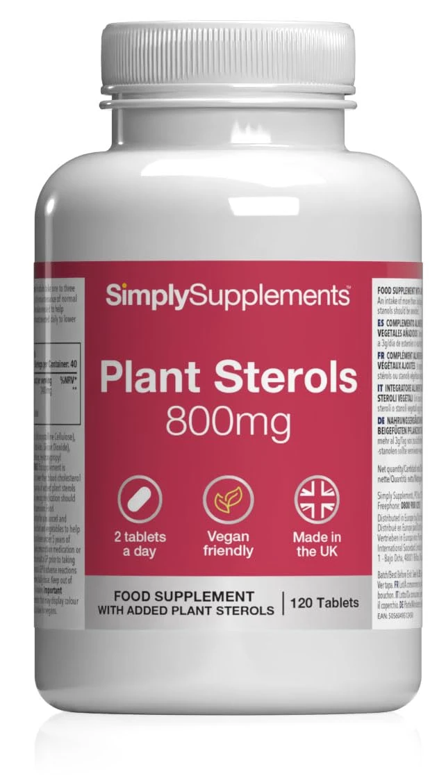Plant Sterols 800mg | Helps Maintain Normal Cholesterol Levels | with Beta-Sitosterol | 120 Vegan Tablets | Vegan & Vegetarian Friendly | Manufactured in The UK