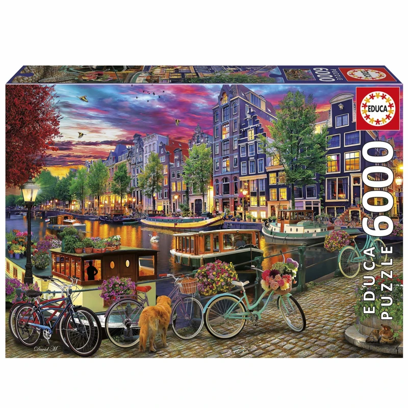 Educa - 6000 Bicycles Amsterdam Premium Adult Jigsaw Puzzle | Beautiful Dutch Canal City | Size 156 x 107 cm | Ages 14+ (20330)