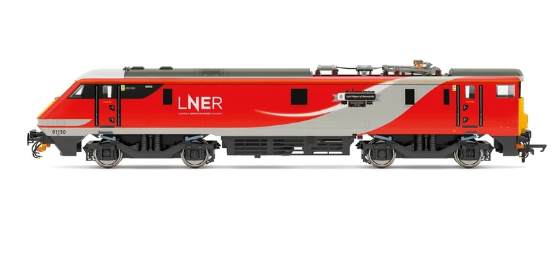 Hornby Electric Train - R30451 LNER Class 91 Lord Mayor of Newcastle 91130 - Era 11 00 Gauge Locomotives for Train Set, Engine Models for Adults - 1:76 Scale Model Gift