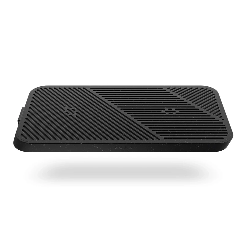 Zens Modular Dual Wireless Charger Main Station, 15W Wireless Charger for iPhone, AirPods, Qi Compatible Devices, Includes 65W Power Adapter (EU, UK, US) and 1.5M Integrated Cable, Black