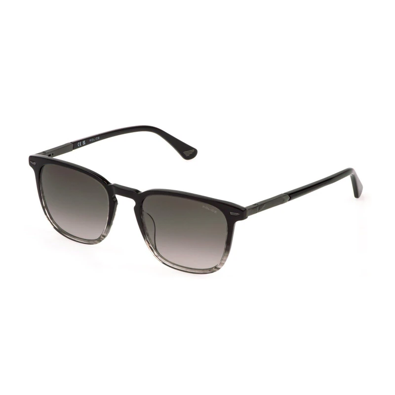 Police SPLQ86 Sunglasses, Shiny Striped Grey, 54, Shiny Striped Grey, 54