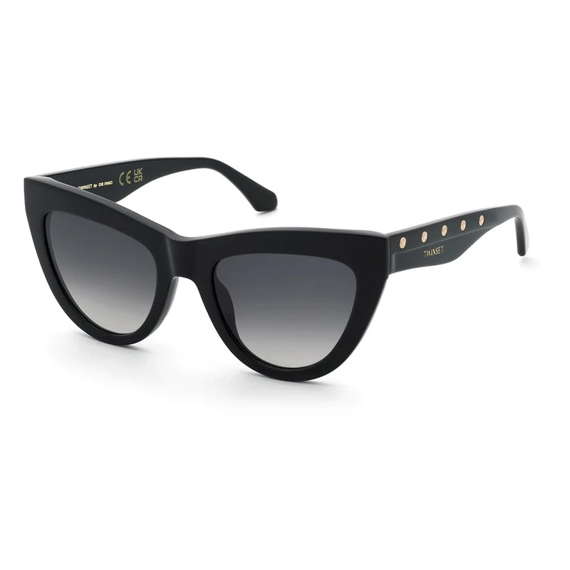 Twinset STW106 Sunglasses, Shiny Black, 54, shiny black, 54